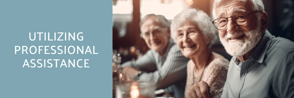 A couple of people sitting at a table.